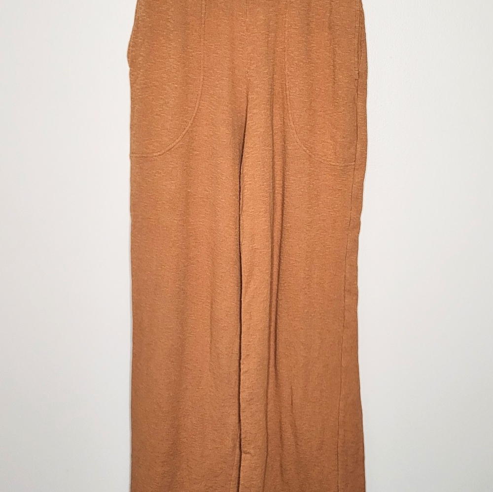 Free People FP Beach Size XS Knit Pants Rust Pockets